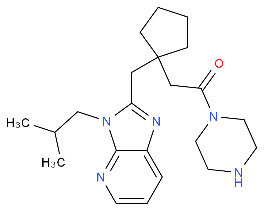 3-isobutyl-2-{[1-(2-oxo-2-piperazin-1-ylethyl)cyclopentyl]methyl}-3H-imidazo[4,5-b]pyridine_分子结构_CAS_)