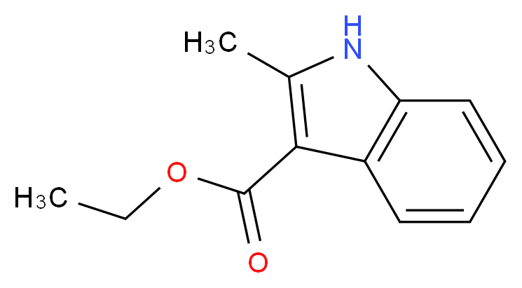 ethyl 2-methyl-1H-indole-3-carboxylate_分子结构_CAS_53855-47-3