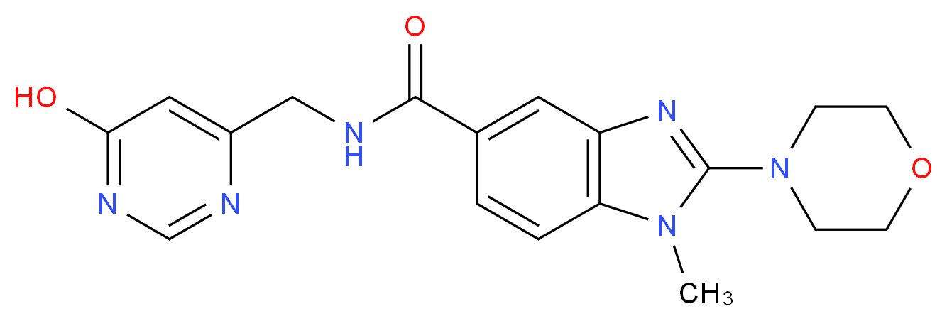 N-[(6-hydroxy-4-pyrimidinyl)methyl]-1-methyl-2-(4-morpholinyl)-1H-benzimidazole-5-carboxamide_分子结构_CAS_)