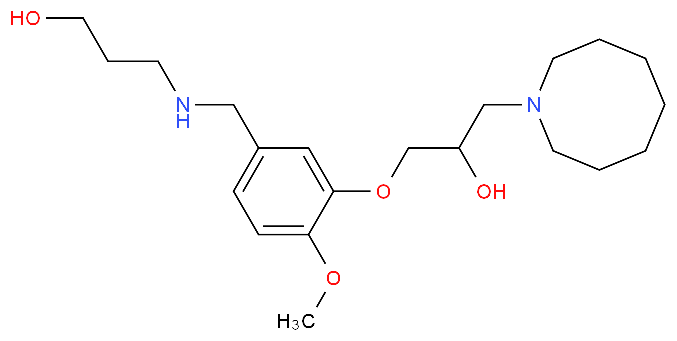 3-({3-[3-(1-azocanyl)-2-hydroxypropoxy]-4-methoxybenzyl}amino)-1-propanol_分子结构_CAS_)