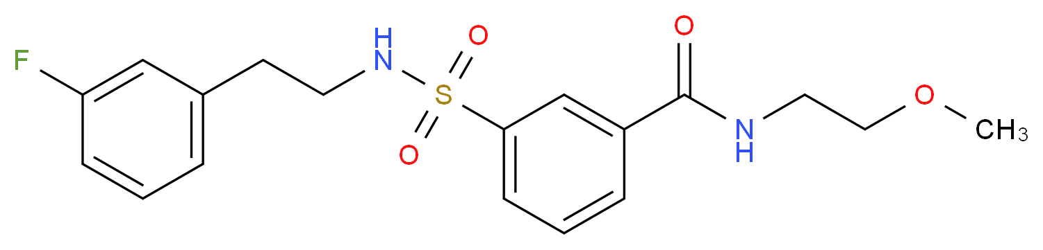 3-({[2-(3-fluorophenyl)ethyl]amino}sulfonyl)-N-(2-methoxyethyl)benzamide_分子结构_CAS_)