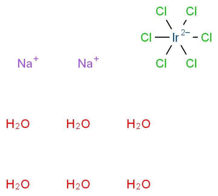 六氯代铱(IV)酸钠 六水合物_分子结构_CAS_19567-78-3)