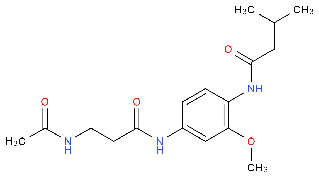 N-(4-{[3-(acetylamino)propanoyl]amino}-2-methoxyphenyl)-3-methylbutanamide_分子结构_CAS_)