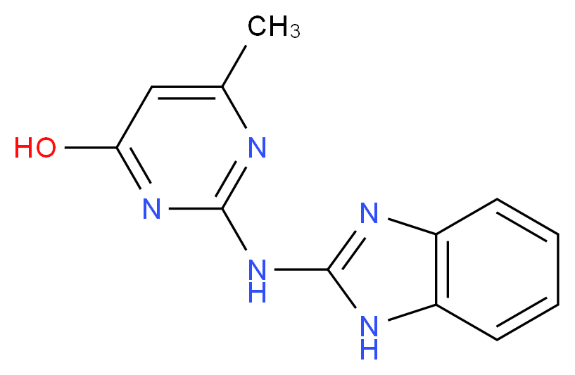 2-[(1H-1,3-benzodiazol-2-yl)amino]-6-methylpyrimidin-4-ol_分子结构_CAS_42389-40-2