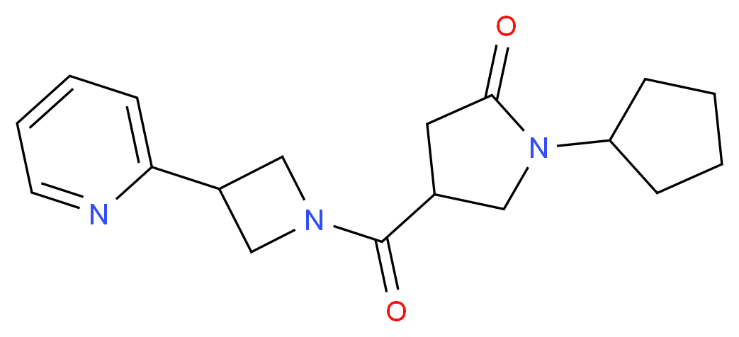 1-cyclopentyl-4-{[3-(2-pyridinyl)-1-azetidinyl]carbonyl}-2-pyrrolidinone_分子结构_CAS_)