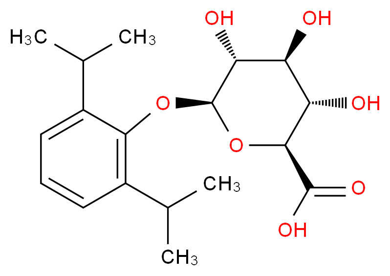 (2S,3S,4S,5R,6S)-6-[2,6-bis(propan-2-yl)phenoxy]-3,4,5-trihydroxyoxane-2-carboxylic acid_分子结构_CAS_114991-26-3