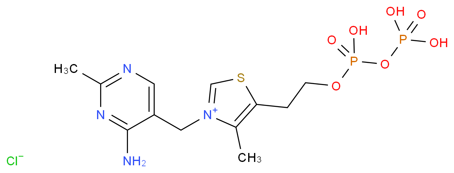 3-[(4-amino-2-methylpyrimidin-5-yl)methyl]-5-(2-{[hydroxy(phosphonooxy)phosphoryl]oxy}ethyl)-4-methyl-1,3-thiazol-3-ium chloride_分子结构_CAS_154-87-0