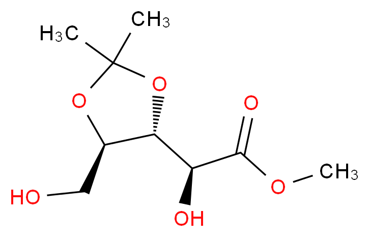 methyl (2S)-2-hydroxy-2-[(4R,5R)-5-(hydroxymethyl)-2,2-dimethyl-1,3-dioxolan-4-yl]acetate_分子结构_CAS_359437-02-8