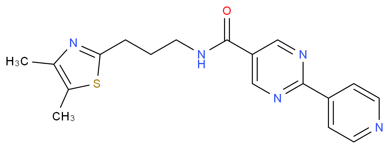 N-[3-(4,5-dimethyl-1,3-thiazol-2-yl)propyl]-2-(4-pyridinyl)-5-pyrimidinecarboxamide_分子结构_CAS_)