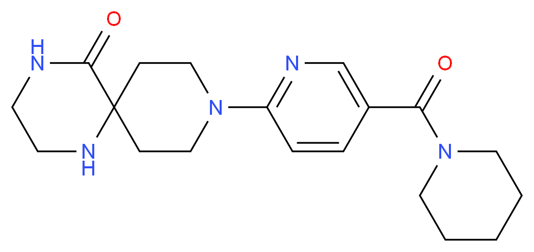 9-[5-(piperidin-1-ylcarbonyl)pyridin-2-yl]-1,4,9-triazaspiro[5.5]undecan-5-one_分子结构_CAS_)