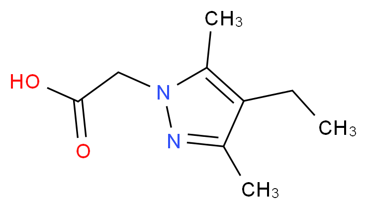 2-(4-ethyl-3,5-dimethyl-1H-pyrazol-1-yl)acetic acid_分子结构_CAS_1177352-85-0