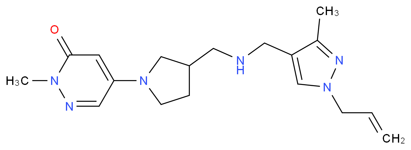 5-[3-({[(1-allyl-3-methyl-1H-pyrazol-4-yl)methyl]amino}methyl)pyrrolidin-1-yl]-2-methylpyridazin-3(2H)-one_分子结构_CAS_)