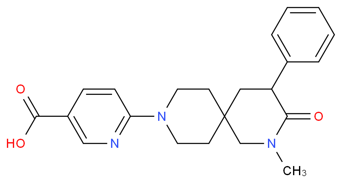 6-(2-methyl-3-oxo-4-phenyl-2,9-diazaspiro[5.5]undec-9-yl)nicotinic acid_分子结构_CAS_)