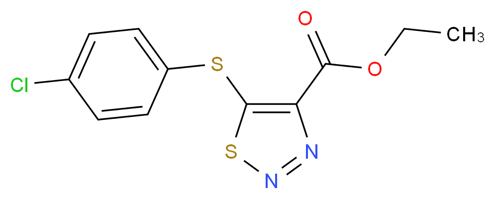 Ethyl 5-[(4-chlorophenyl)sulfanyl]-1,2,3-thiadiazole-4-carboxylate_分子结构_CAS_)