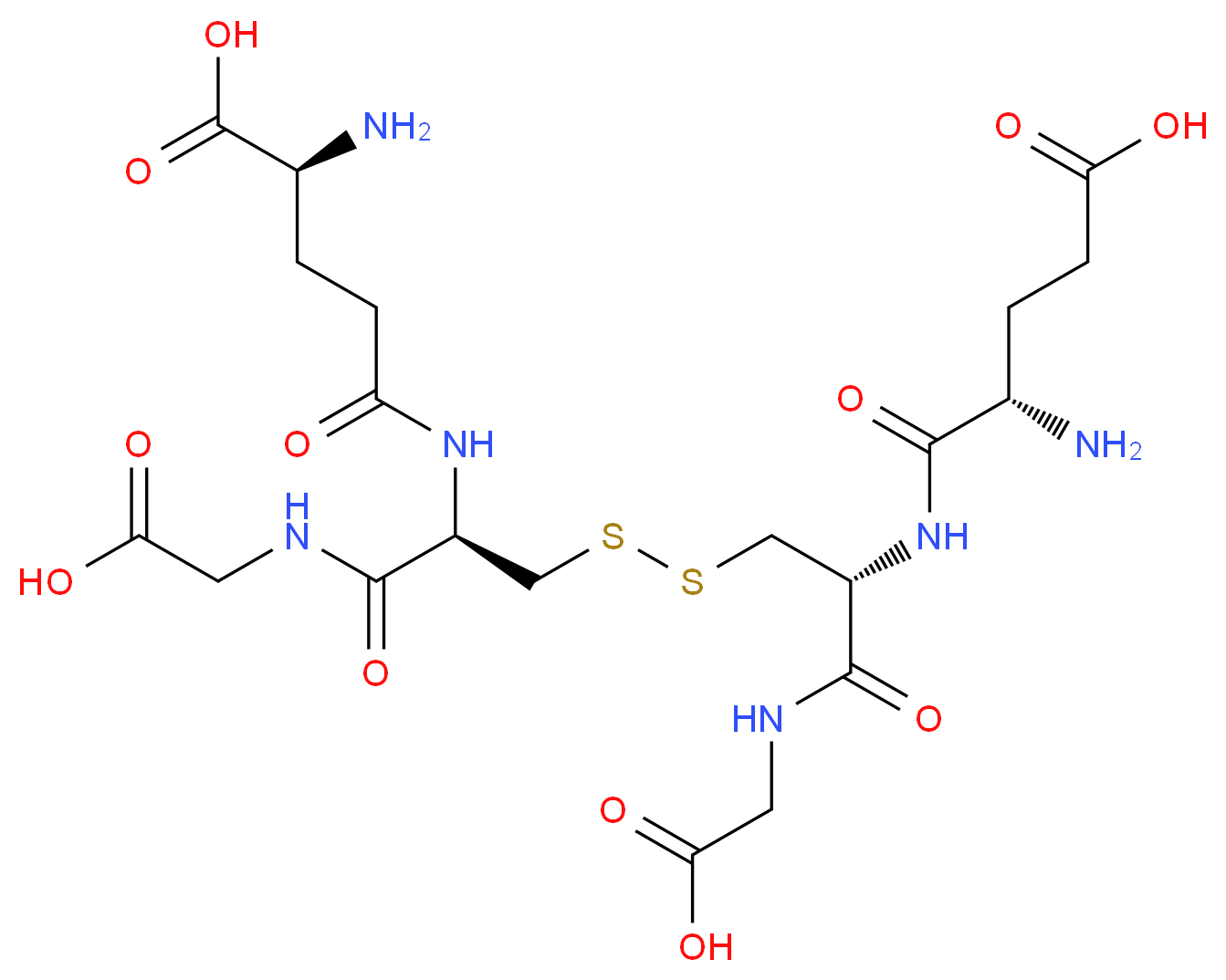 (2S)-2-amino-4-{[(1R)-2-{[(2R)-2-[(2S)-2-amino-4-carboxybutanamido]-2-[(carboxymethyl)carbamoyl]ethyl]disulfanyl}-1-[(carboxymethyl)carbamoyl]ethyl]carbamoyl}butanoic acid_分子结构_CAS_119290-90-3