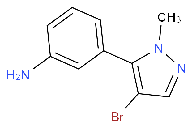 3-(4-bromo-1-methyl-1H-pyrazol-5-yl)aniline_分子结构_CAS_573711-38-3