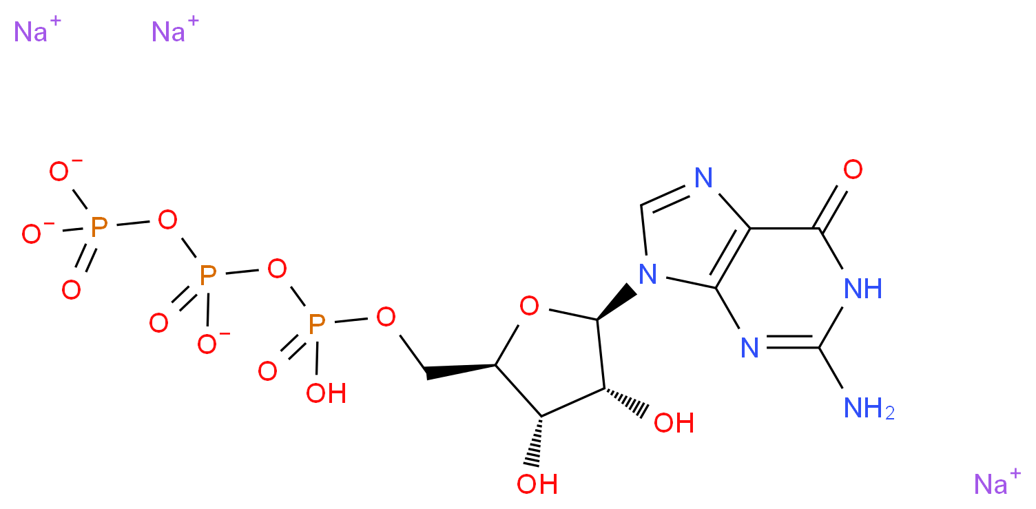 Guanosine 5′-triphosphate sodium salt solution_分子结构_CAS_36051-31-7)