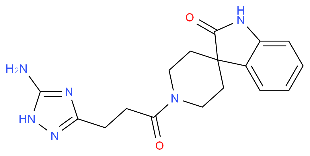 1'-[3-(5-amino-1H-1,2,4-triazol-3-yl)propanoyl]spiro[indole-3,4'-piperidin]-2(1H)-one_分子结构_CAS_)