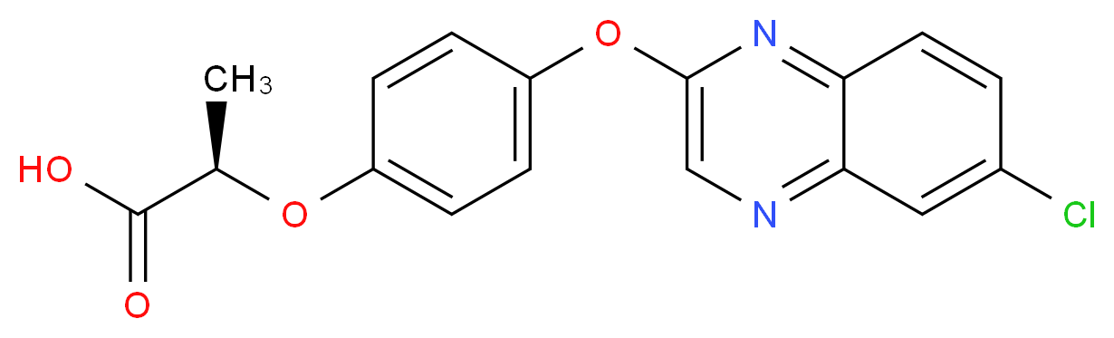 (2R)-2-{4-[(6-chloroquinoxalin-2-yl)oxy]phenoxy}propanoic acid_分子结构_CAS_94051-08-8