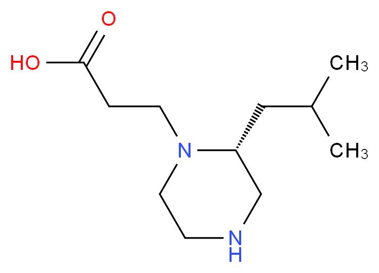 3-[(2R)-2-(2-methylpropyl)piperazin-1-yl]propanoic acid_分子结构_CAS_1240582-18-6