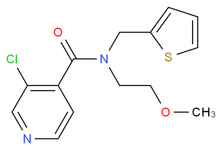 3-chloro-N-(2-methoxyethyl)-N-(2-thienylmethyl)isonicotinamide_分子结构_CAS_)