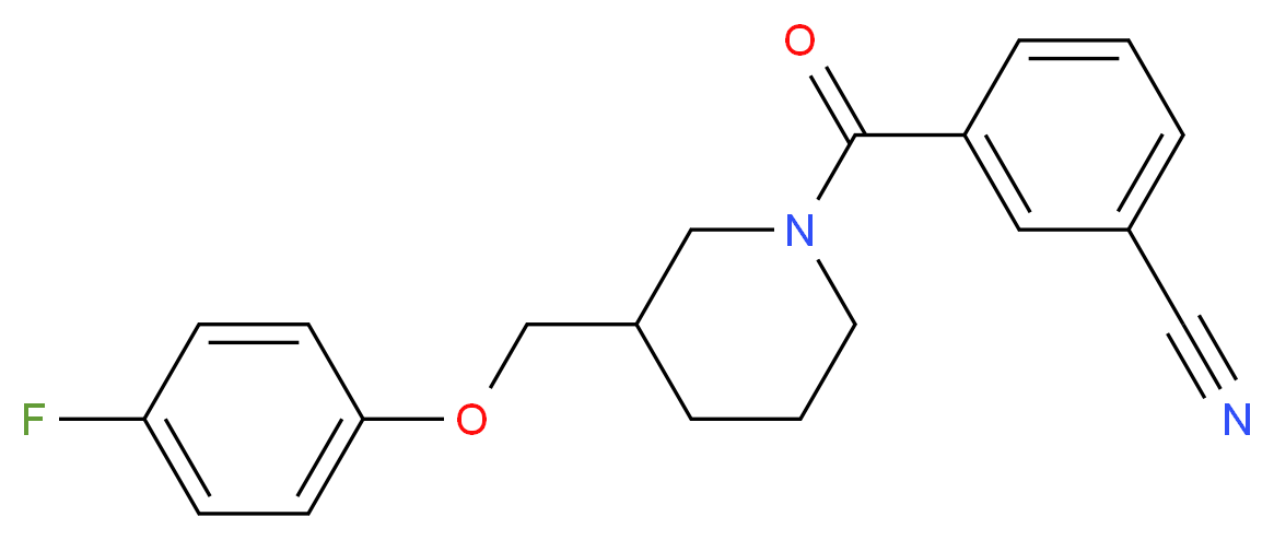3-({3-[(4-fluorophenoxy)methyl]-1-piperidinyl}carbonyl)benzonitrile_分子结构_CAS_)