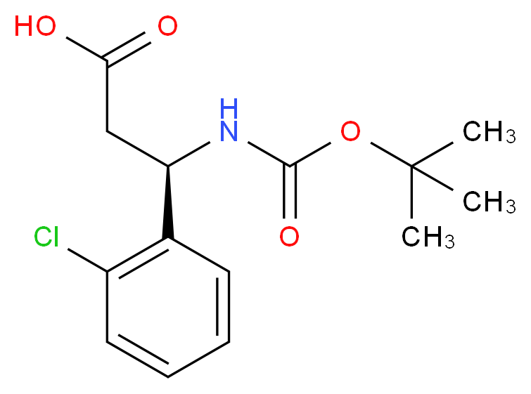 BOC-(R)-3-AMINO-3-(2-CHLORO-PHENYL)-PROPIONIC ACID_分子结构_CAS_500789-05-9)