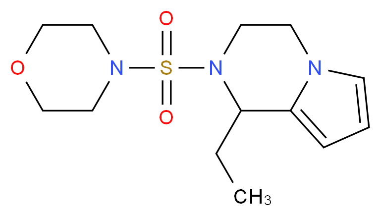 1-ethyl-2-(4-morpholinylsulfonyl)-1,2,3,4-tetrahydropyrrolo[1,2-a]pyrazine_分子结构_CAS_)