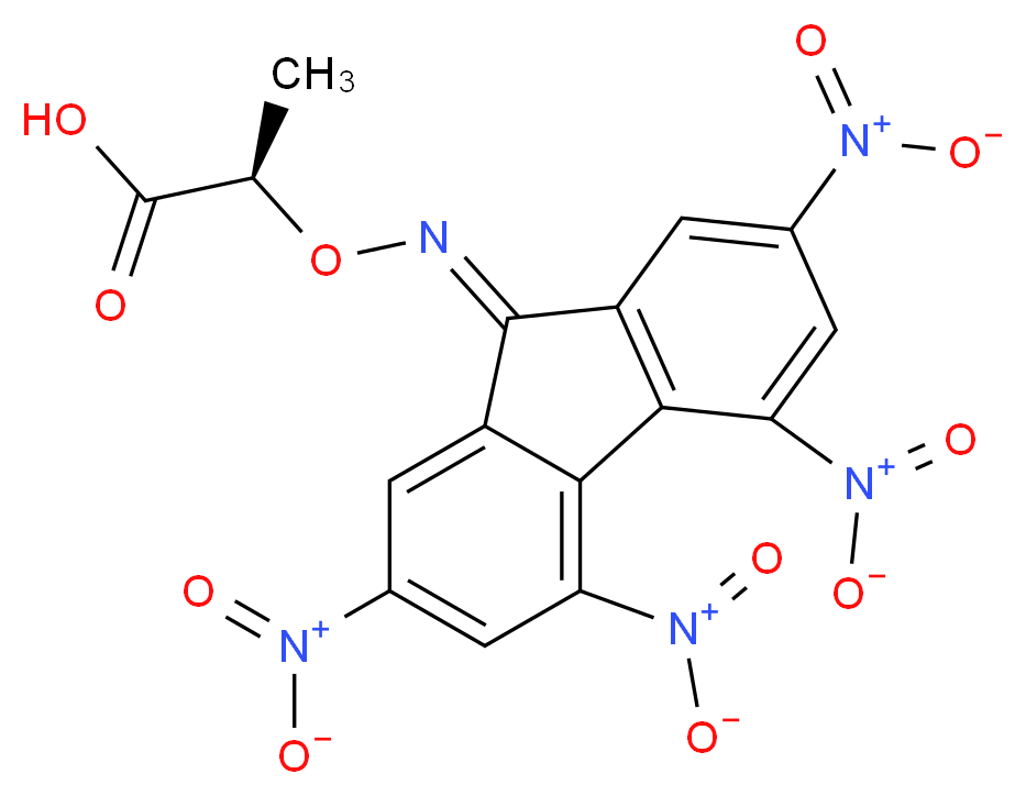 (2R)-2-{[(2,4,5,7-tetranitro-9H-fluoren-9-ylidene)amino]oxy}propanoic acid_分子结构_CAS_50874-31-2