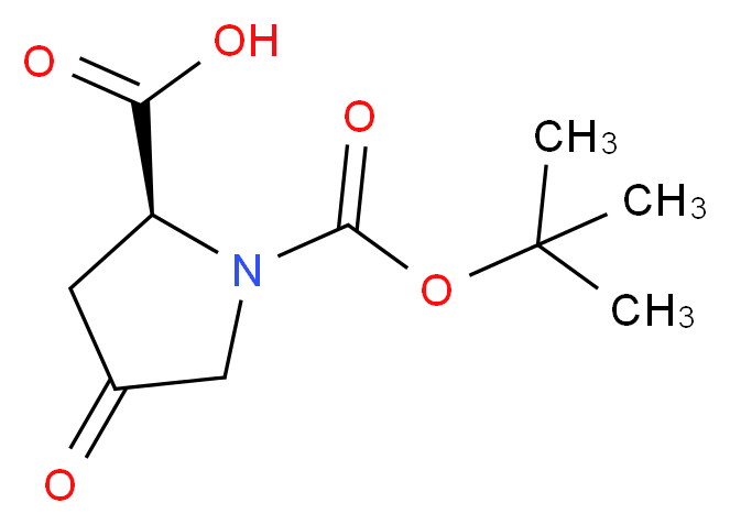 (2S)-1-[(tert-butoxy)carbonyl]-4-oxopyrrolidine-2-carboxylic acid_分子结构_CAS_84348-37-8