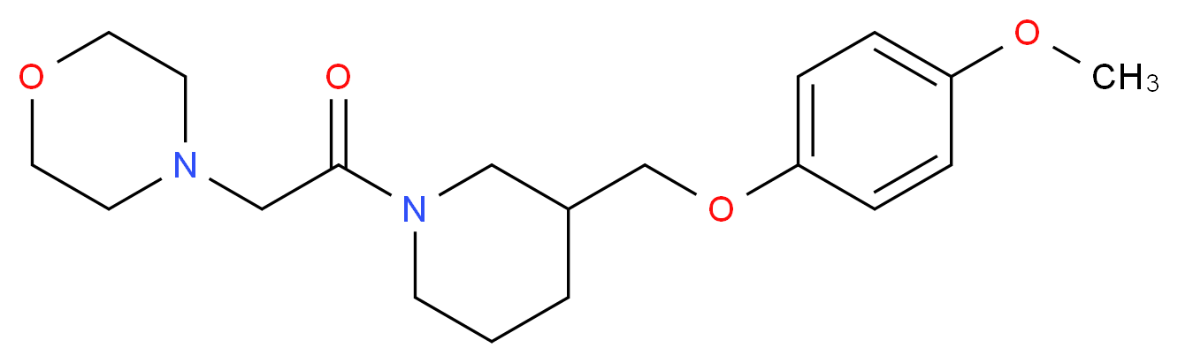 4-(2-{3-[(4-methoxyphenoxy)methyl]-1-piperidinyl}-2-oxoethyl)morpholine_分子结构_CAS_)