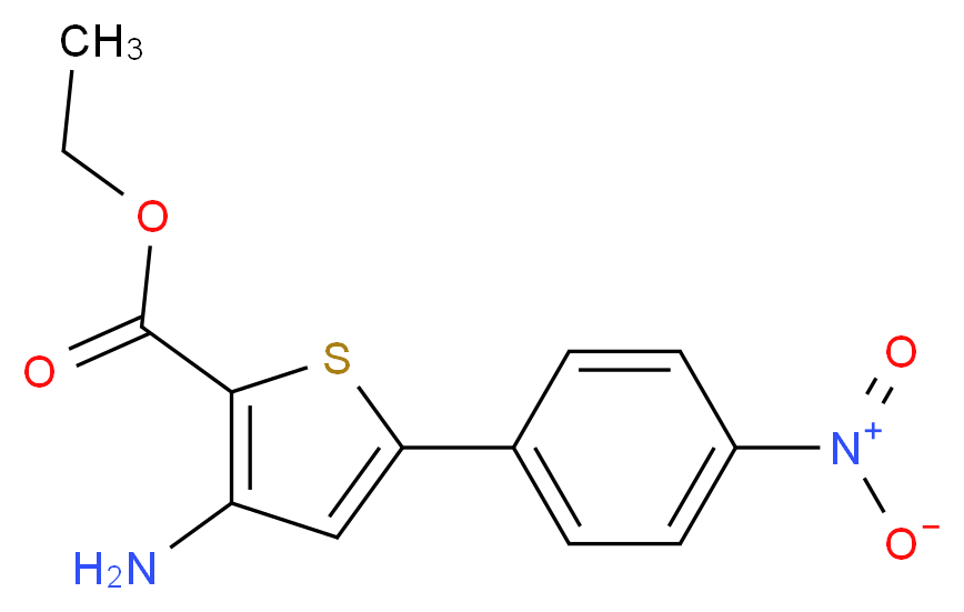 ethyl 3-amino-5-(4-nitrophenyl)thiophene-2-carboxylate_分子结构_CAS_91077-00-8