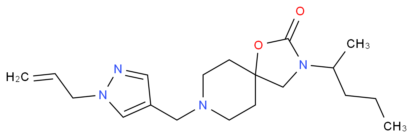 8-[(1-allyl-1H-pyrazol-4-yl)methyl]-3-(1-methylbutyl)-1-oxa-3,8-diazaspiro[4.5]decan-2-one_分子结构_CAS_)