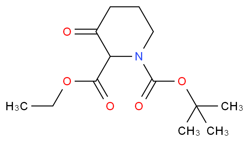 1-tert-Butyl 2-ethyl 3-oxopiperidine-1,2-dicarboxylate_分子结构_CAS_1245782-62-0)