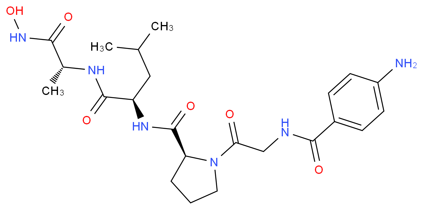 4-amino-N-{2-[(2S)-2-{[(1R)-1-{[(1R)-1-(hydroxycarbamoyl)ethyl]carbamoyl}-3-methylbutyl]carbamoyl}pyrrolidin-1-yl]-2-oxoethyl}benzamide_分子结构_CAS_124168-73-6