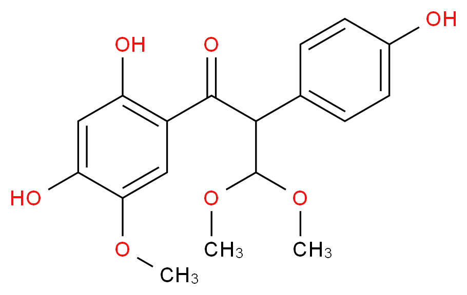 1-(2,4-Dihydroxy-5-methoxyphenyl)-2-(4-hydroxyphenyl)-3,3-dimethoxy-1-propanone_分子结构_CAS_58115-20-1)