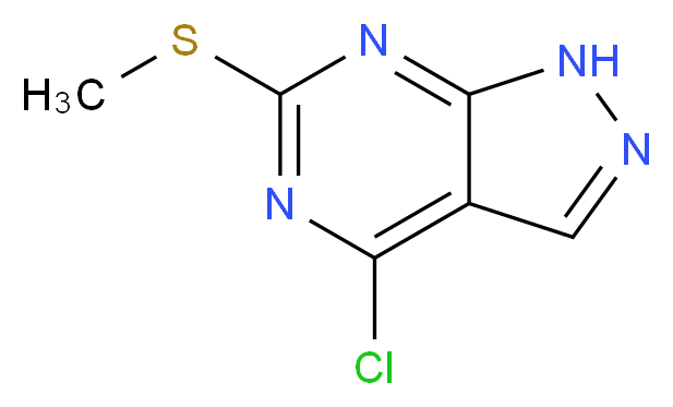 4-Chloro-6-(methylthio)-1H-pyrazolo[3,4-d]pyrimidine_分子结构_CAS_85426-79-5)