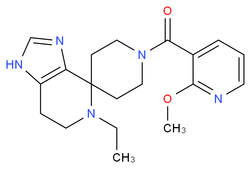 5-ethyl-1'-[(2-methoxypyridin-3-yl)carbonyl]-1,5,6,7-tetrahydrospiro[imidazo[4,5-c]pyridine-4,4'-piperidine]_分子结构_CAS_)