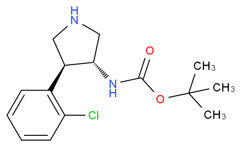 tert-butyl (3R,4S)-4-(2-chlorophenyl)pyrrolidin-3-ylcarbamate_分子结构_CAS_1260617-71-7)