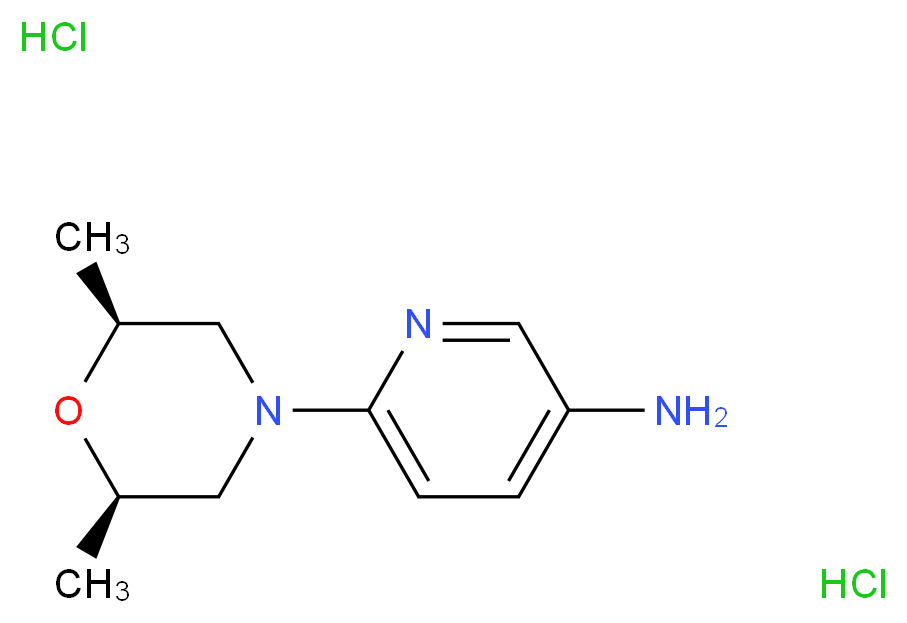 6-[cis-2,6-dimethylmorpholin-4-yl]pyridin-3-amine dihydrochloride_分子结构_CAS_)