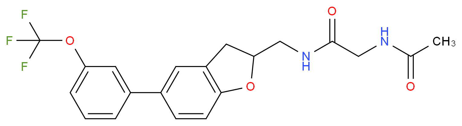 N~2~-acetyl-N~1~-({5-[3-(trifluoromethoxy)phenyl]-2,3-dihydro-1-benzofuran-2-yl}methyl)glycinamide_分子结构_CAS_)