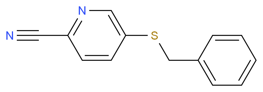 5-(BENZYLTHIO)PYRIDINE-2-CARBONITRILE_分子结构_CAS_)