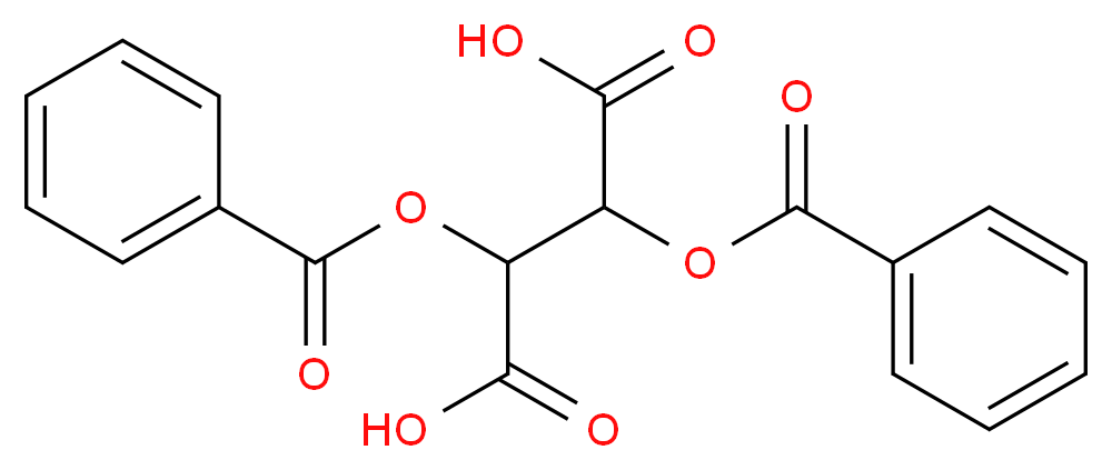 (-)-二苯甲酰-L-酒石酸, 无水_分子结构_CAS_2743-38-6)