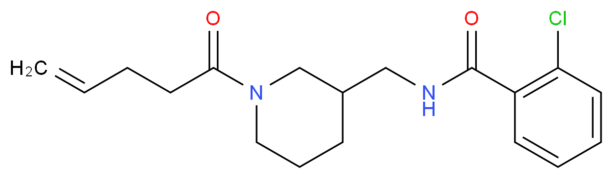 2-chloro-N-{[1-(4-pentenoyl)-3-piperidinyl]methyl}benzamide_分子结构_CAS_)