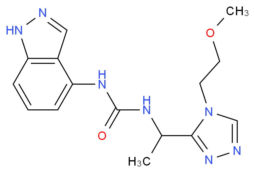 N-1H-indazol-4-yl-N'-{1-[4-(2-methoxyethyl)-4H-1,2,4-triazol-3-yl]ethyl}urea_分子结构_CAS_)