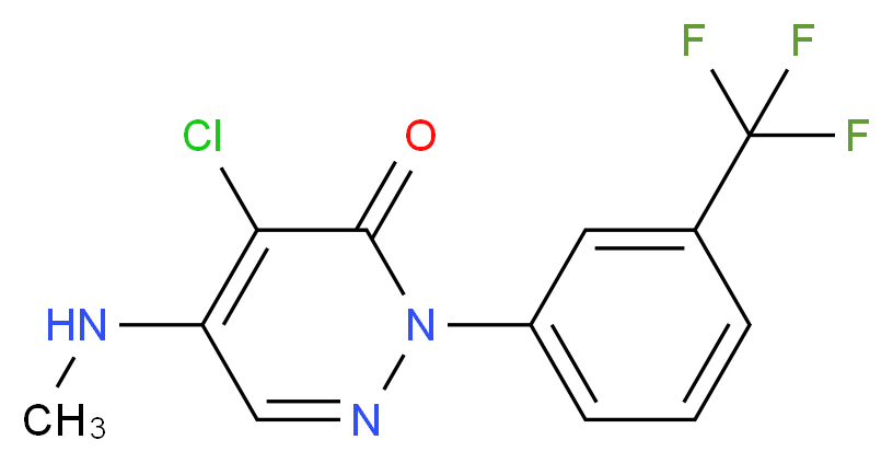 4-chloro-5-(methylamino)-2-[3-(trifluoromethyl)phenyl]-2,3-dihydropyridazin-3-one_分子结构_CAS_27314-13-2