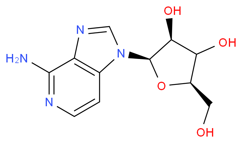(2R,3S,5R)-2-{4-amino-1H-imidazo[4,5-c]pyridin-1-yl}-5-(hydroxymethyl)oxolane-3,4-diol_分子结构_CAS_6736-58-9