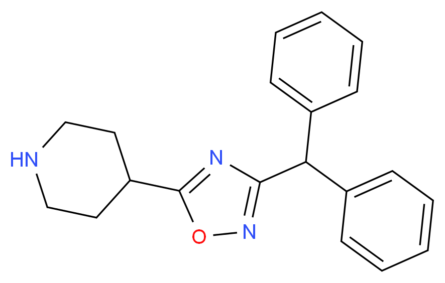 4-(3-Benzhydryl-1,2,4-oxadiazol-5-yl)piperidine_分子结构_CAS_)