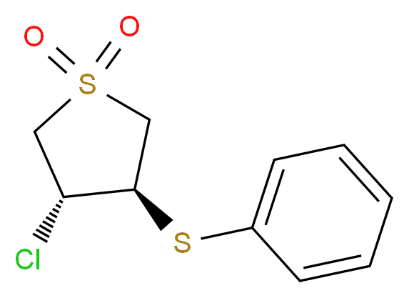 (3R,4R)-3-chloro-4-(phenylsulfanyl)-1$l^{6}-thiolane-1,1-dione_分子结构_CAS_15507-87-6