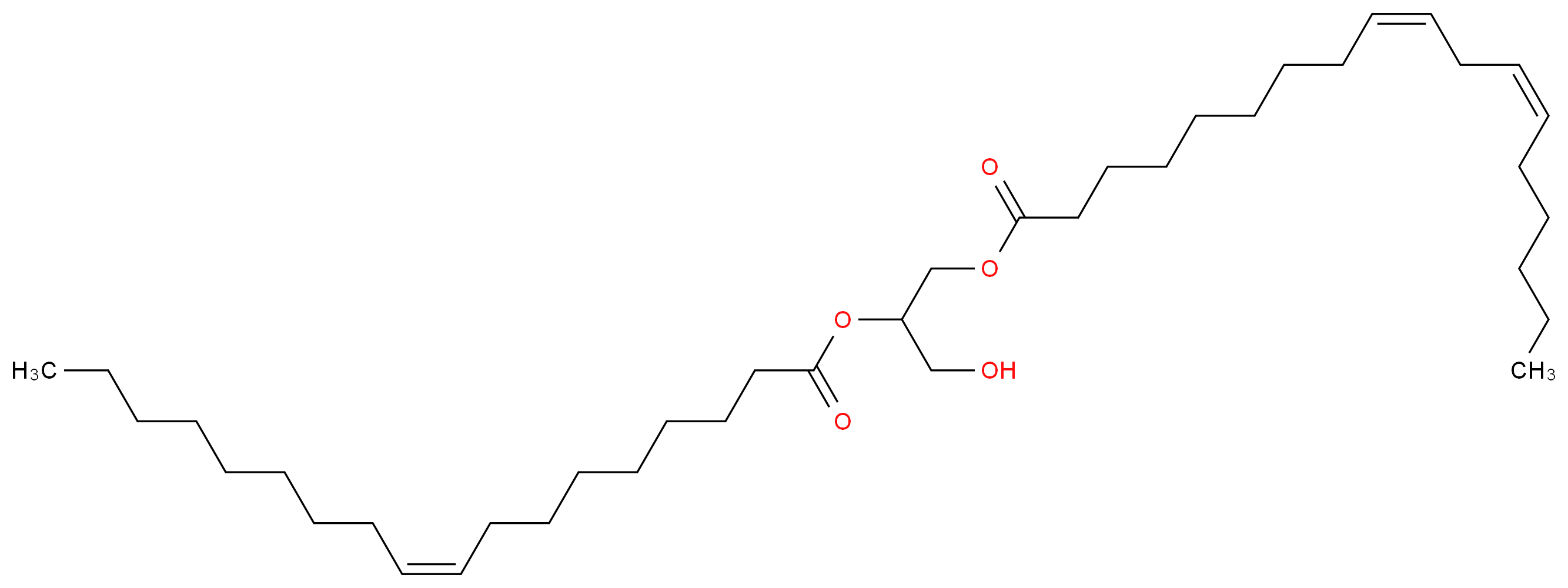 3-hydroxy-2-[(9Z)-octadec-9-enoyloxy]propyl (9Z,12Z)-octadeca-9,12-dienoate_分子结构_CAS_2632-59-9